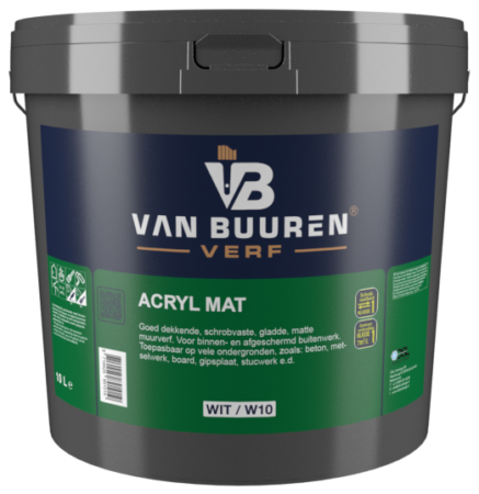 10L-VB Acryl Mat (antraciet grijze emmer)